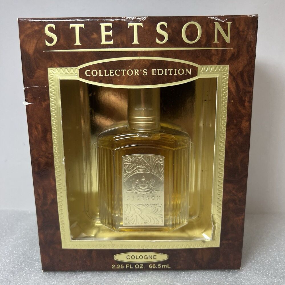 Vtg Gold Coty Original STETSON COLOGNE PERFUME 2.25 FL. OZ Collectors Edition